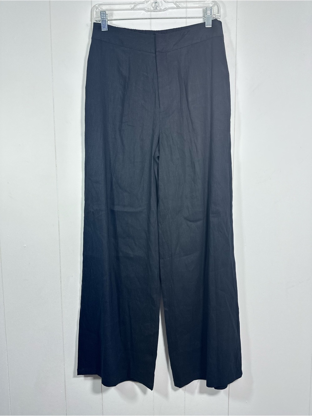 NWT Gianni Bini Coastal Black Pants Women's Sz 4 Linen Bled High Rise Wide Leg